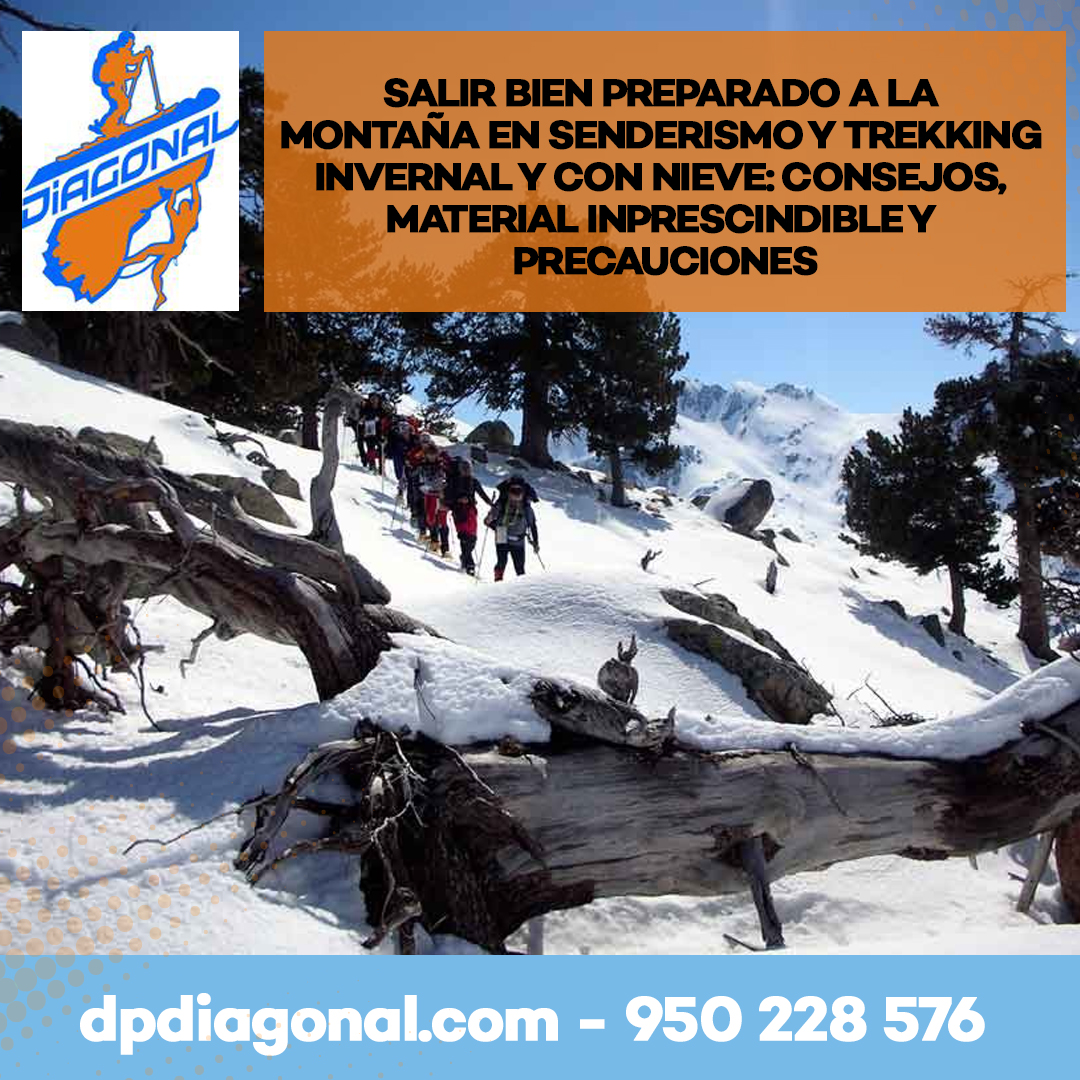 Salir bien preparado a la montaña en senderismo y trekking invernal y con  nieve: consejos, material imprescindible y precauciones