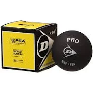 BOLA DE SQUASH DUNLOP PRO(doble punto amarillo)1 BOLA
